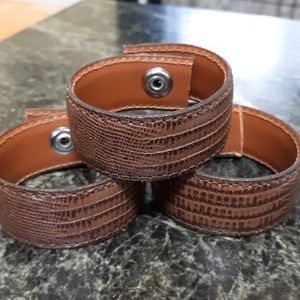 Animal print faux leather cuff